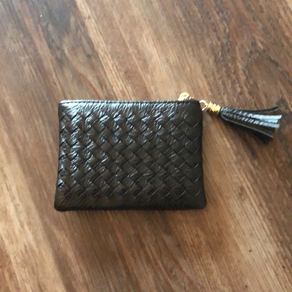 NWT black vegan small wallet with key chain